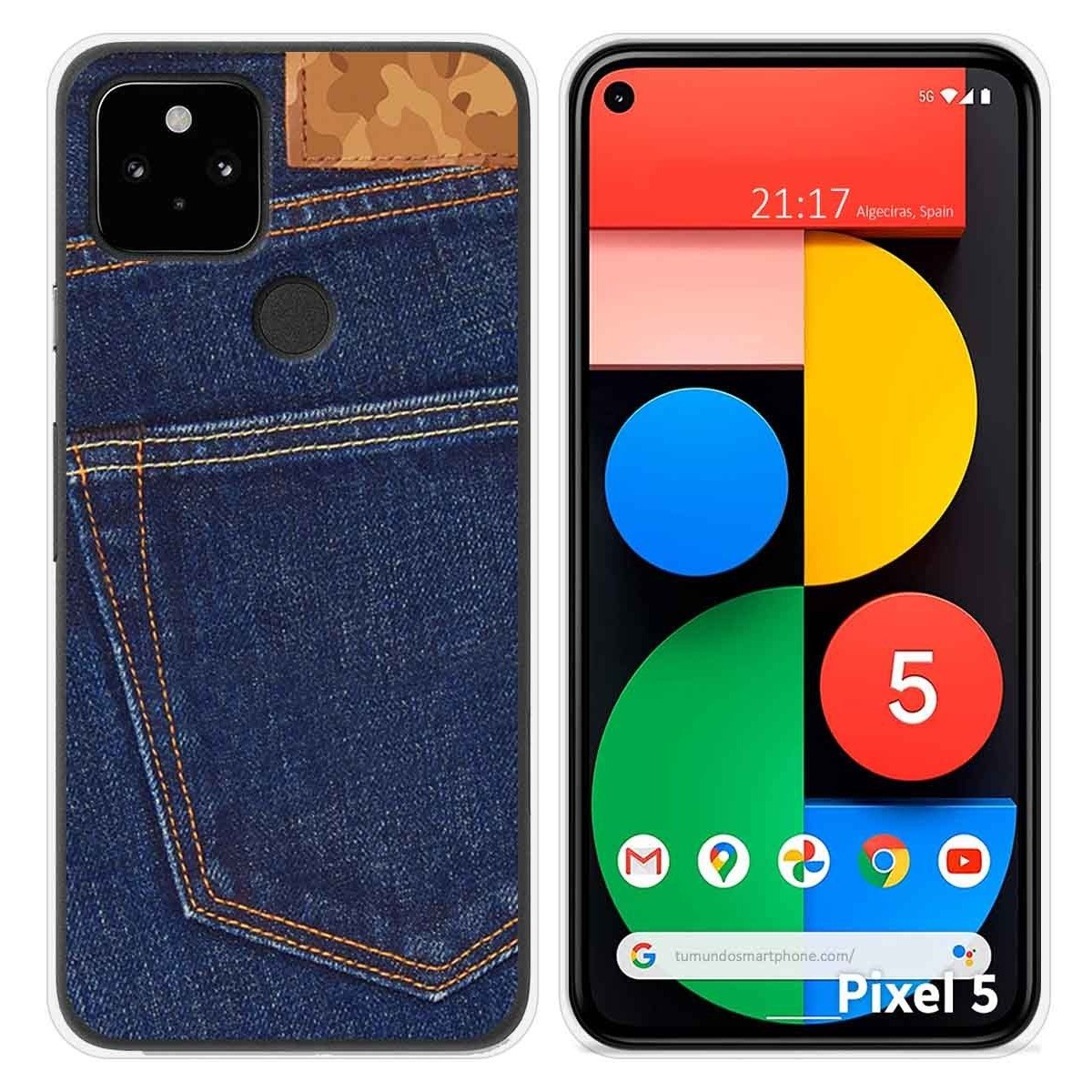 Funda Silicona para Google Pixel 5 5G diseño Vaquero Dibujos