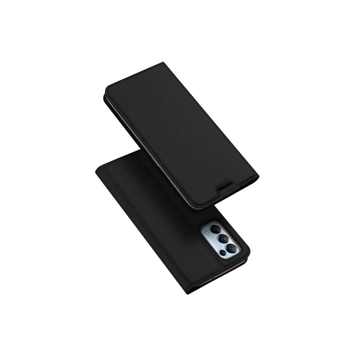 Funda Piel Soporte Magnética Dux Ducis para Oppo Find X3 Lite 5G color Negra