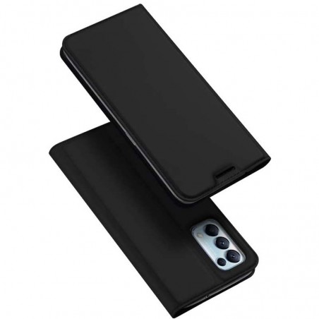 Funda Piel Soporte Magnética Dux Ducis para Oppo Find X3 Lite 5G color Negra