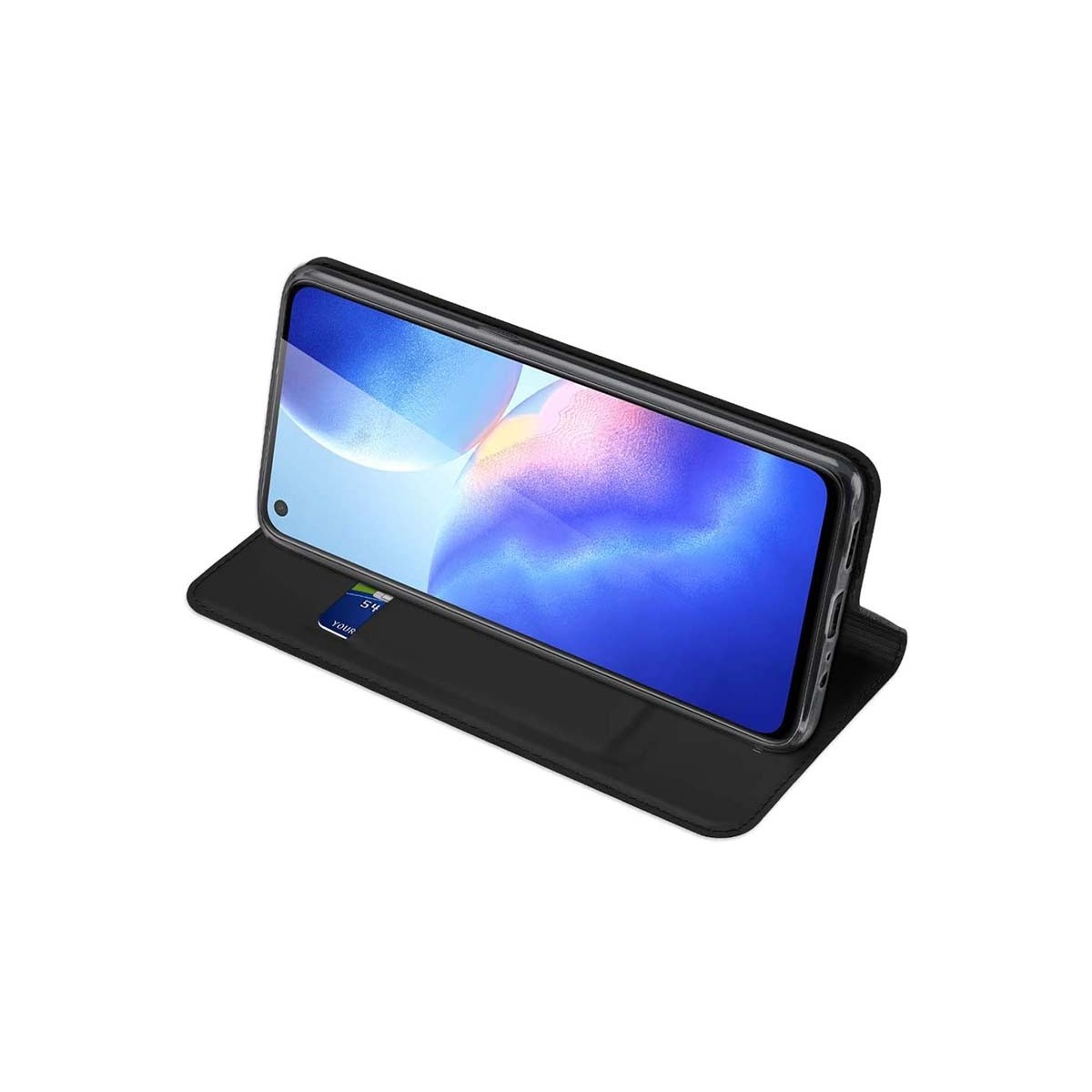 Funda Piel Soporte Magnética Dux Ducis para Oppo Find X3 Lite 5G color Negra