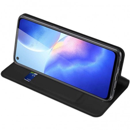Funda Piel Soporte Magnética Dux Ducis para Oppo Find X3 Lite 5G color Negra