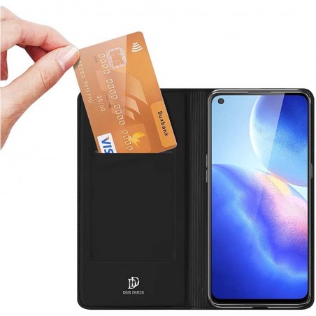 Funda Piel Soporte Magnética Dux Ducis para Oppo Find X3 Lite 5G color Negra