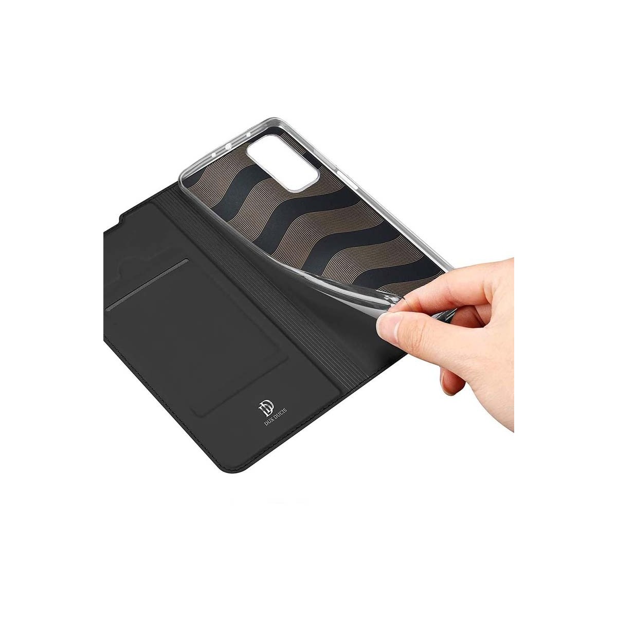 Funda Piel Soporte Magnética Dux Ducis para Xiaomi Mi 10T 5G / MI 10T Pro 5G color Negra