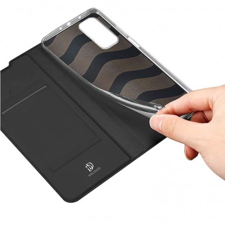 Funda Piel Soporte Magnética Dux Ducis para Xiaomi Mi 10T 5G / MI 10T Pro 5G color Negra