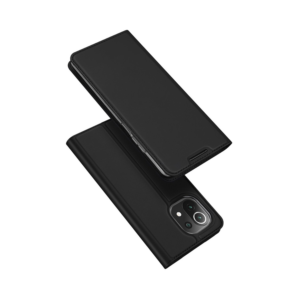 Funda Piel Soporte Magnética Dux Ducis para Xiaomi Mi 11 Lite 4G / 5G / 5G NE color Negra