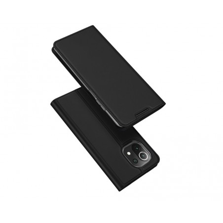 Funda Piel Soporte Magnética Dux Ducis para Xiaomi Mi 11 Lite 4G / 5G / 5G NE color Negra