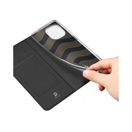 Funda Piel Soporte Magnética Dux Ducis para Xiaomi Mi 11 Lite 4G / 5G / 5G NE color Negra