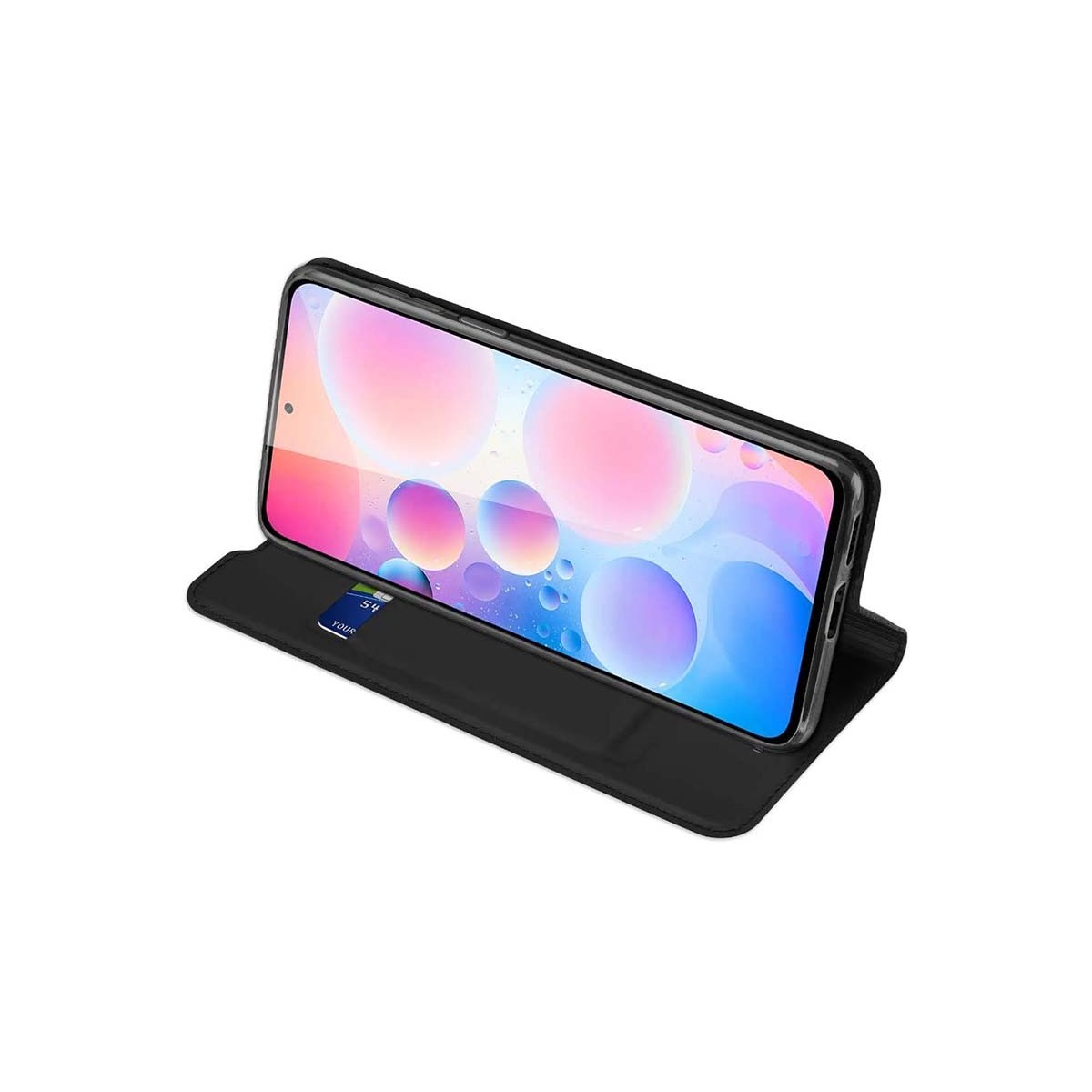 Funda Piel Soporte Magnética Dux Ducis para Xiaomi POCO F3 5G / Mi 11i 5G color Negra