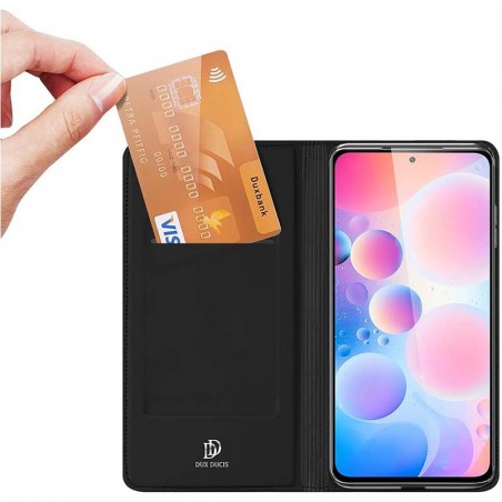 Funda Piel Soporte Magnética Dux Ducis para Xiaomi POCO F3 5G / Mi 11i 5G color Negra