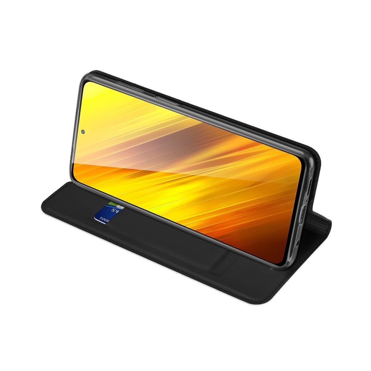 Funda Piel Soporte Magnética Dux Ducis para Xiaomi POCO X3 NFC / X3 Pro color Negra