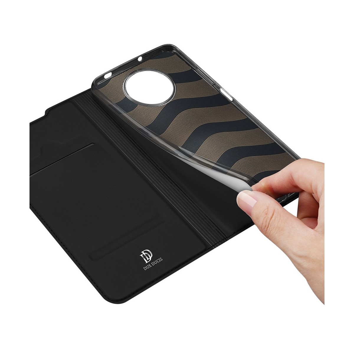 Funda Piel Soporte Magnética Dux Ducis para Xiaomi POCO X3 NFC / X3 Pro color Negra