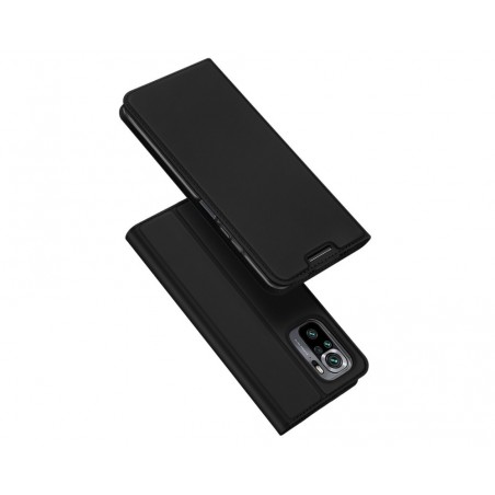 Funda Piel Soporte Magnética Dux Ducis para Xiaomi Redmi Note 10 / 10S color Negra