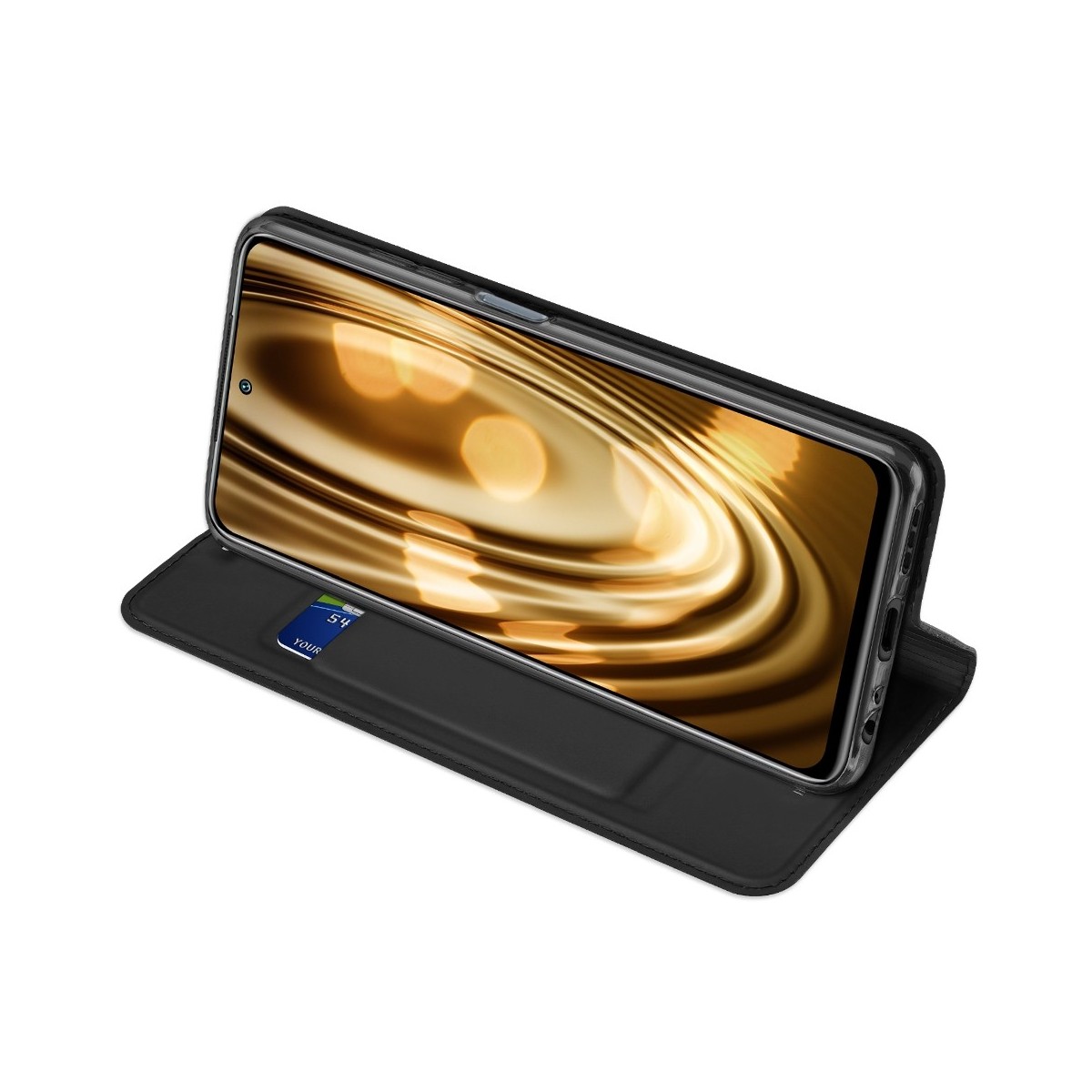 Funda Piel Soporte Magnética Dux Ducis para Xiaomi Redmi Note 10 / 10S color Negra