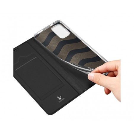 Funda Piel Soporte Magnética Dux Ducis para Xiaomi Redmi Note 10 / 10S color Negra