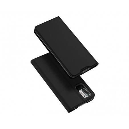 Funda Piel Soporte Magnética Dux Ducis para Xiaomi Redmi Note 10 5G / POCO M3 PRO 5G color Negra