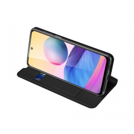 Funda Piel Soporte Magnética Dux Ducis para Xiaomi Redmi Note 10 5G / POCO M3 PRO 5G color Negra