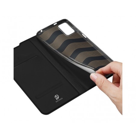 Funda Piel Soporte Magnética Dux Ducis para Xiaomi Redmi Note 10 5G / POCO M3 PRO 5G color Negra