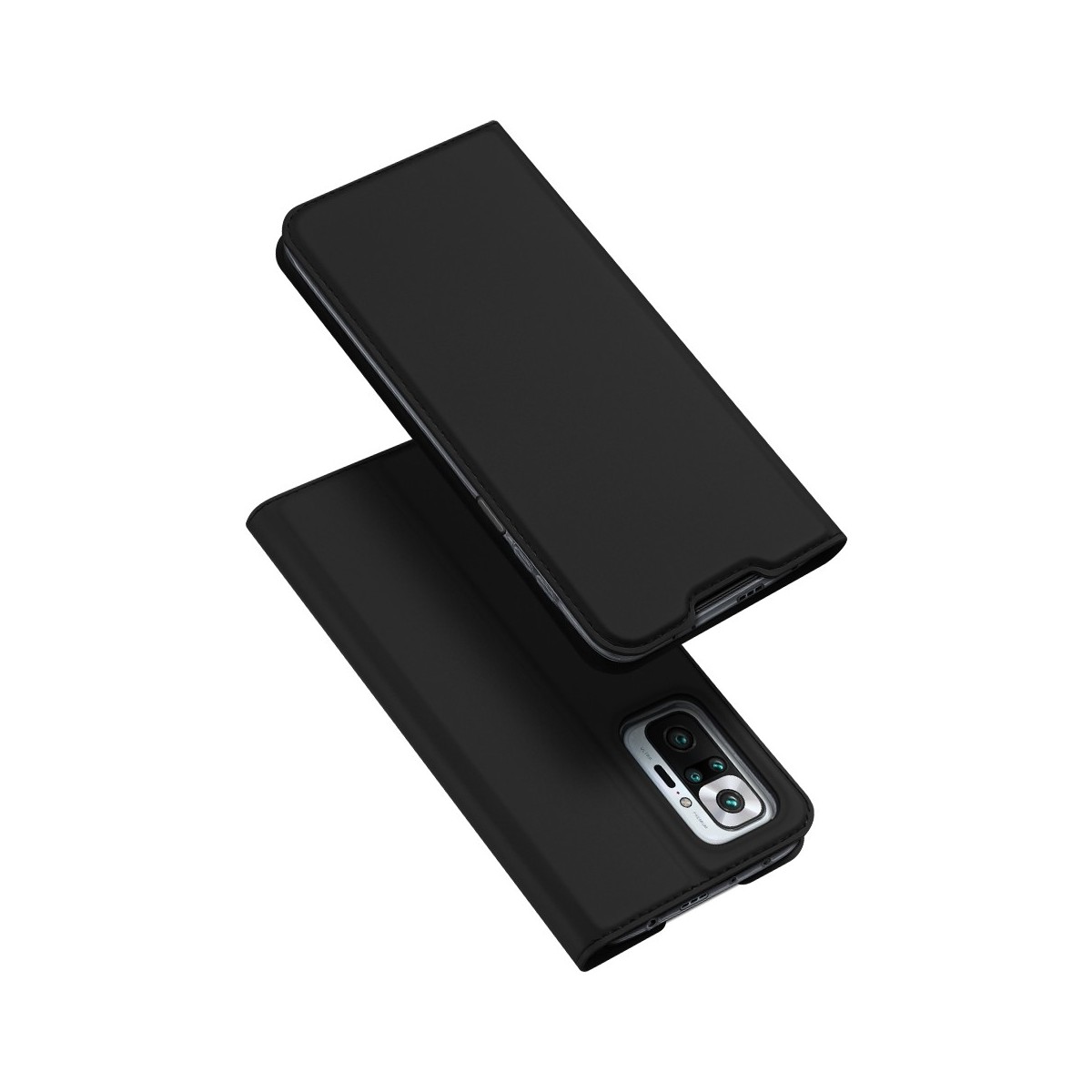 Funda Piel Soporte Magnética Dux Ducis para Xiaomi Redmi Note 10 Pro color Negra
