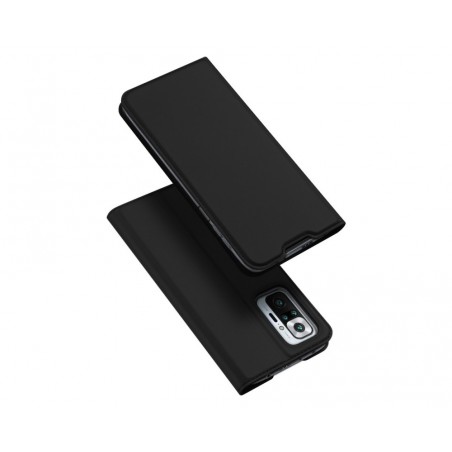 Funda Piel Soporte Magnética Dux Ducis para Xiaomi Redmi Note 10 Pro color Negra