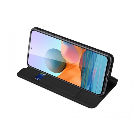 Funda Piel Soporte Magnética Dux Ducis para Xiaomi Redmi Note 10 Pro color Negra