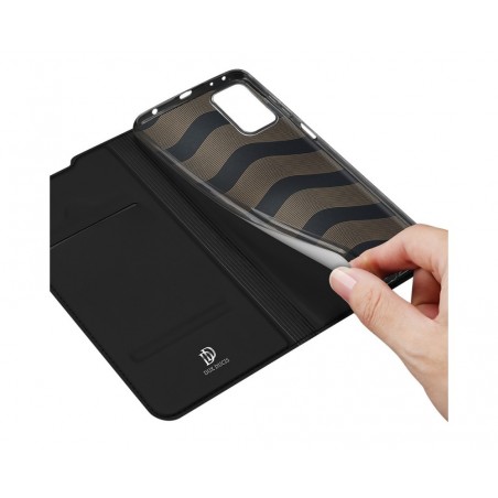 Funda Piel Soporte Magnética Dux Ducis para Xiaomi Redmi Note 10 Pro color Negra