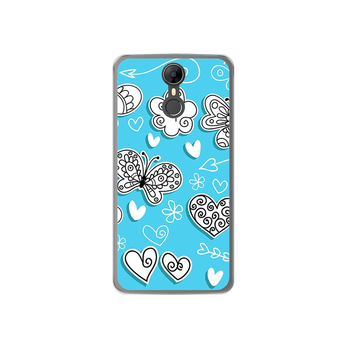 Funda Gel Tpu para Homtom HT27 Diseño Mariposas Dibujos