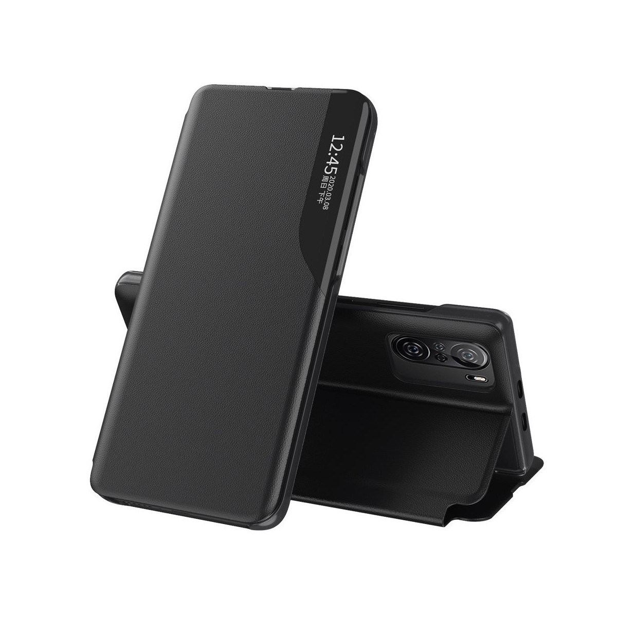 Funda Libro Soporte Magnética Eco Piel con Ventana para Xiaomi POCO F3 5G / Mi 11i 5G Negra