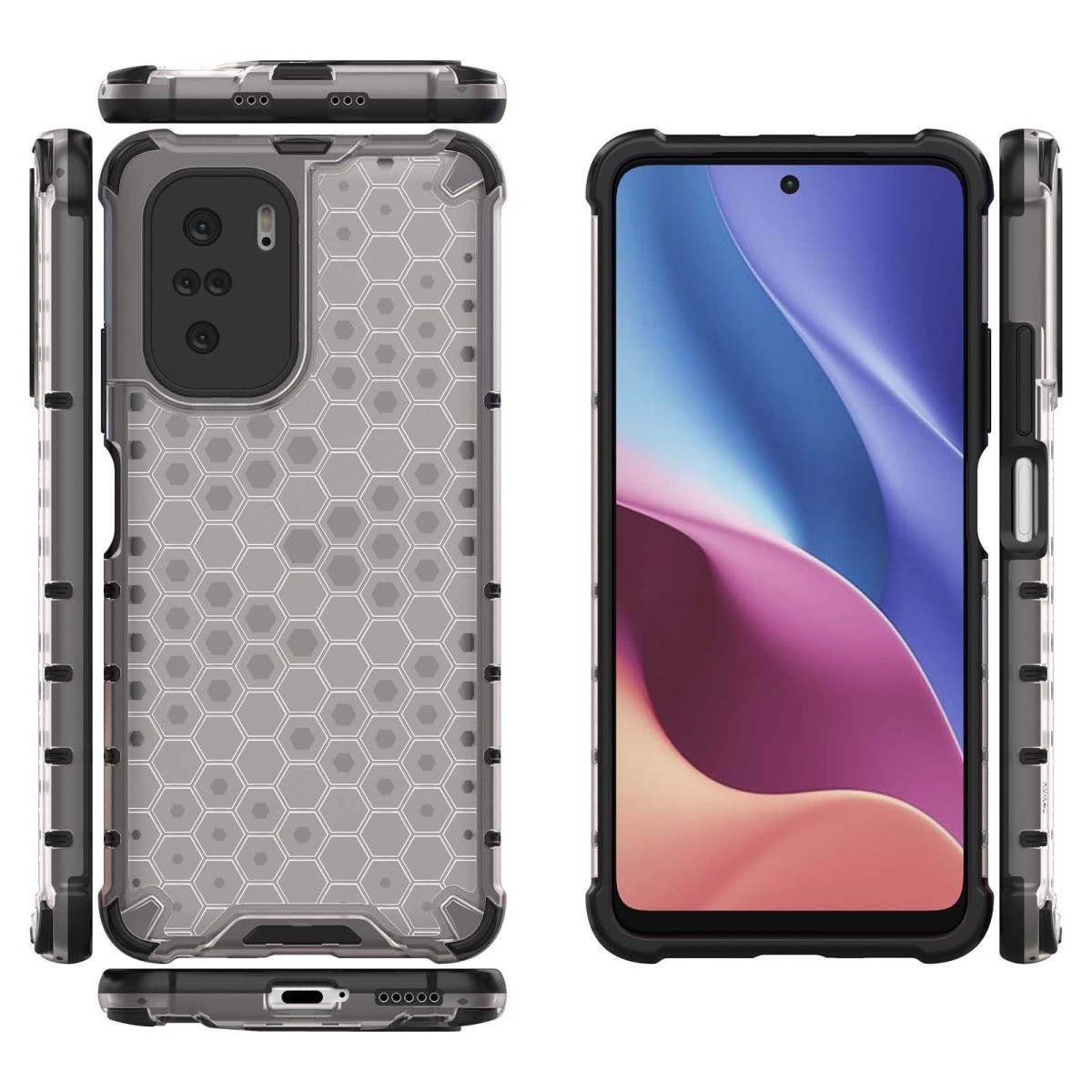 Funda Tipo Honeycomb Armor (Pc+Tpu) Transparente para Xiaomi POCO F3 5G / Mi 11i 5G