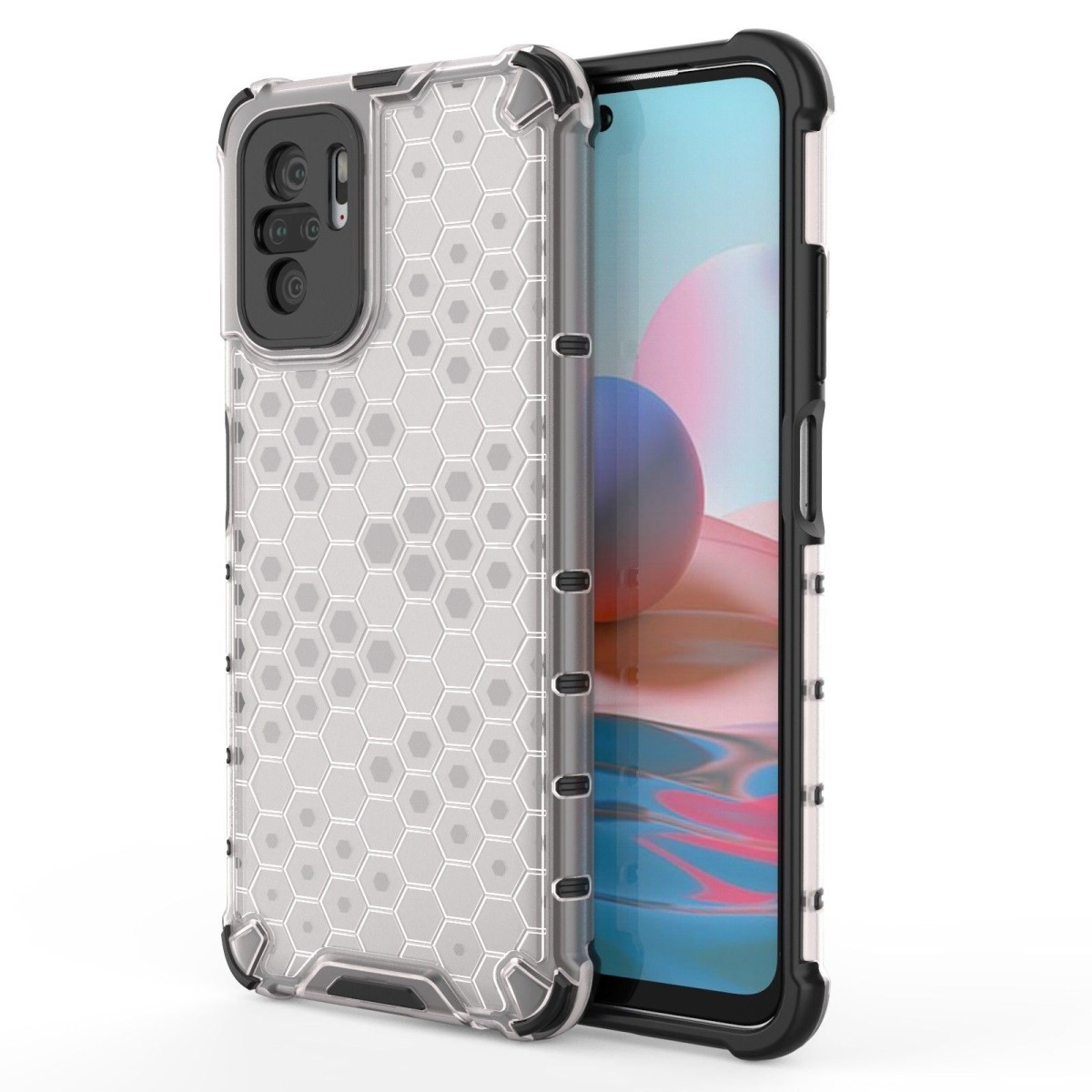 Funda Tipo Honeycomb Armor (Pc+Tpu) Transparente para Xiaomi Redmi Note 10 / 10S