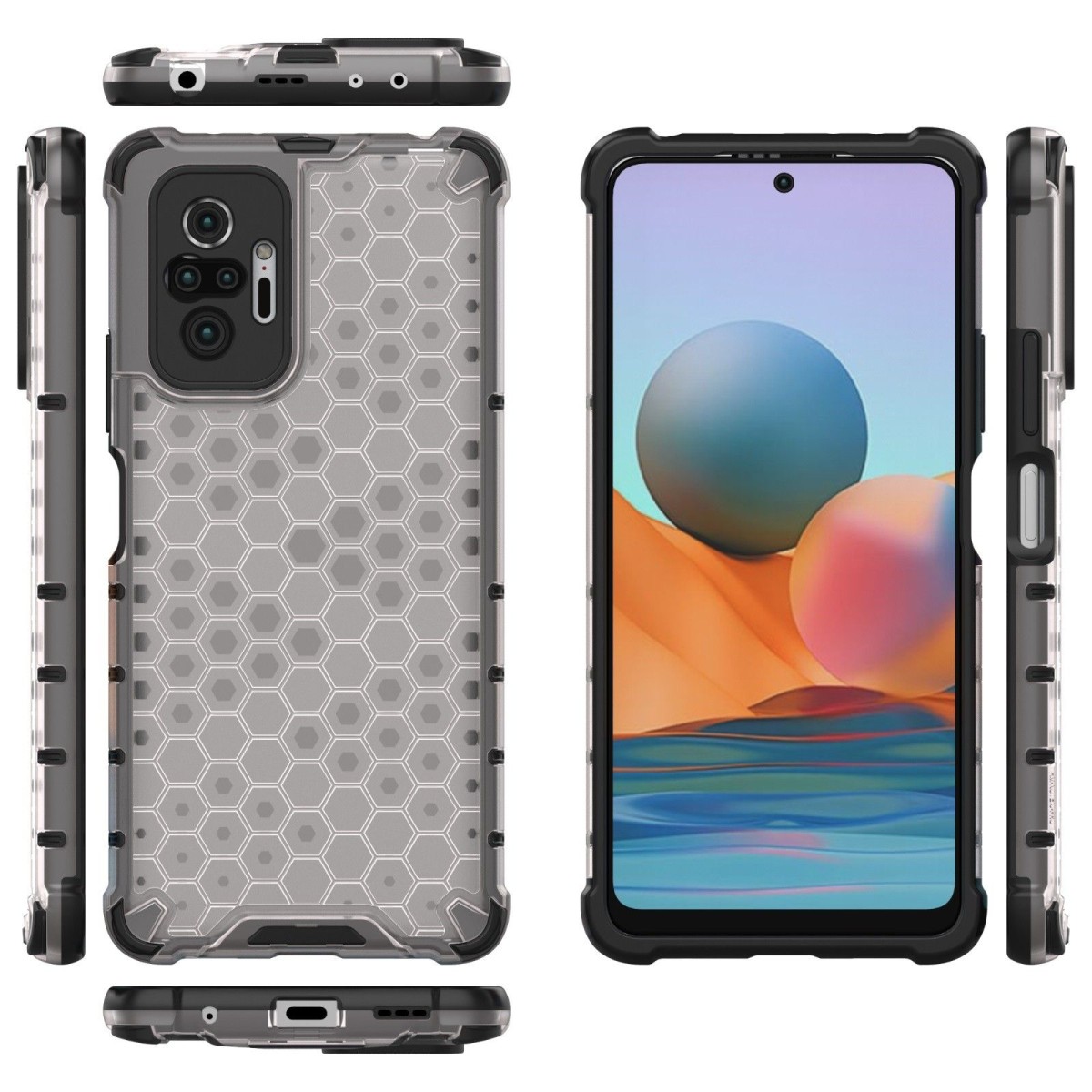 Funda Tipo Honeycomb Armor (Pc+Tpu) Transparente para Xiaomi Redmi Note 10 Pro