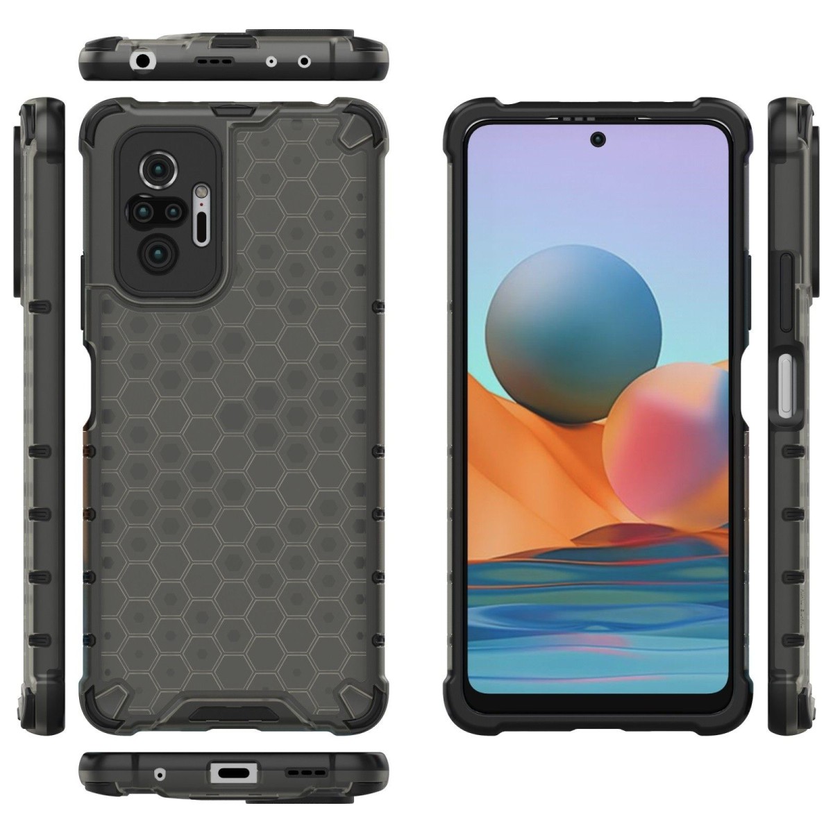 Funda Tipo Honeycomb Armor (Pc+Tpu) Negra para Xiaomi Redmi Note 10 Pro