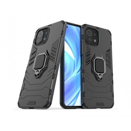 Funda Tough Armor con Anillo Giratorio Negra para Xiaomi Mi 11 Lite 4G / 5G / 5G NE
