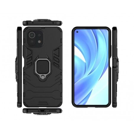 Funda Tough Armor con Anillo Giratorio Negra para Xiaomi Mi 11 Lite 4G / 5G / 5G NE
