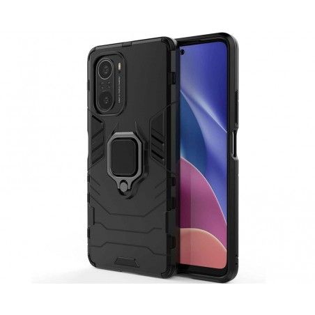 Funda Tough Armor con Anillo Giratorio Negra para Xiaomi POCO F3 5G / Mi 11i 5G