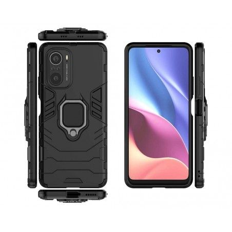 Funda Tough Armor con Anillo Giratorio Negra para Xiaomi POCO F3 5G / Mi 11i 5G
