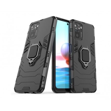 Funda Tough Armor con Anillo Giratorio Negra para Xiaomi Redmi Note 10 / 10S