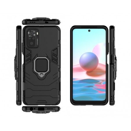 Funda Tough Armor con Anillo Giratorio Negra para Xiaomi Redmi Note 10 / 10S