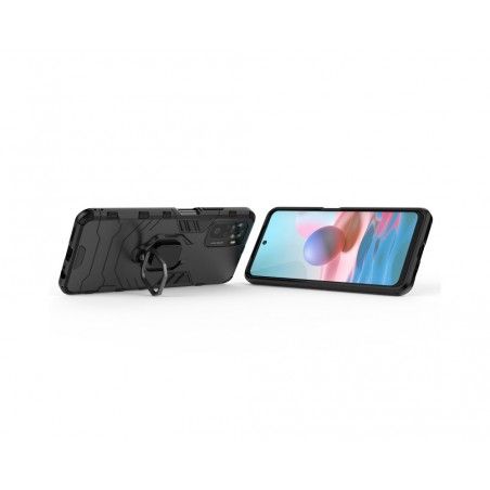 Funda Tough Armor con Anillo Giratorio Negra para Xiaomi Redmi Note 10 / 10S