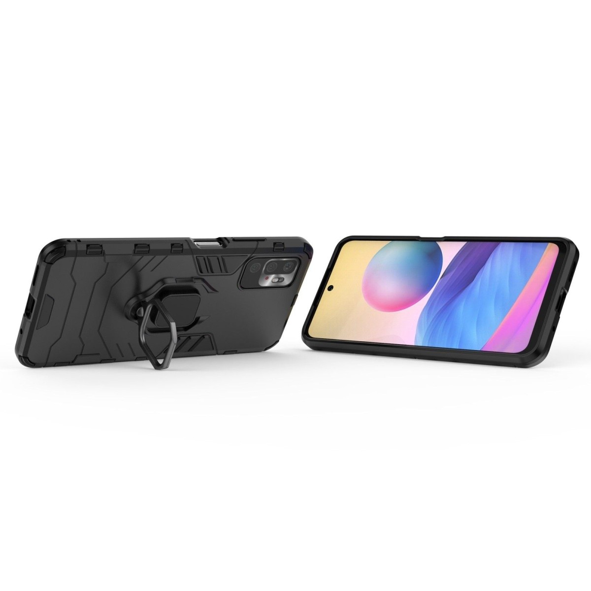 Funda Tough Armor con Anillo Giratorio Negra para Xiaomi Redmi Note 10 5G / POCO M3 PRO 5G