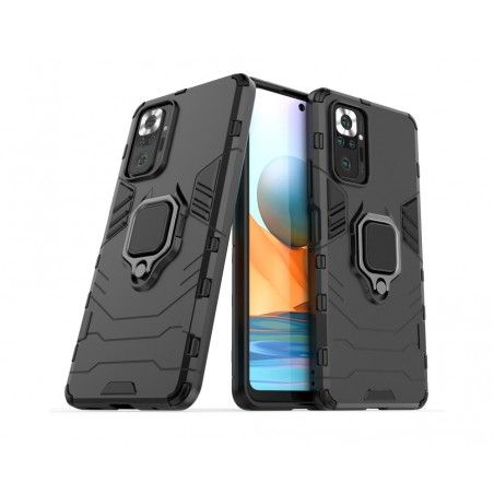 Funda Tough Armor con Anillo Giratorio Negra para Xiaomi Redmi Note 10 Pro