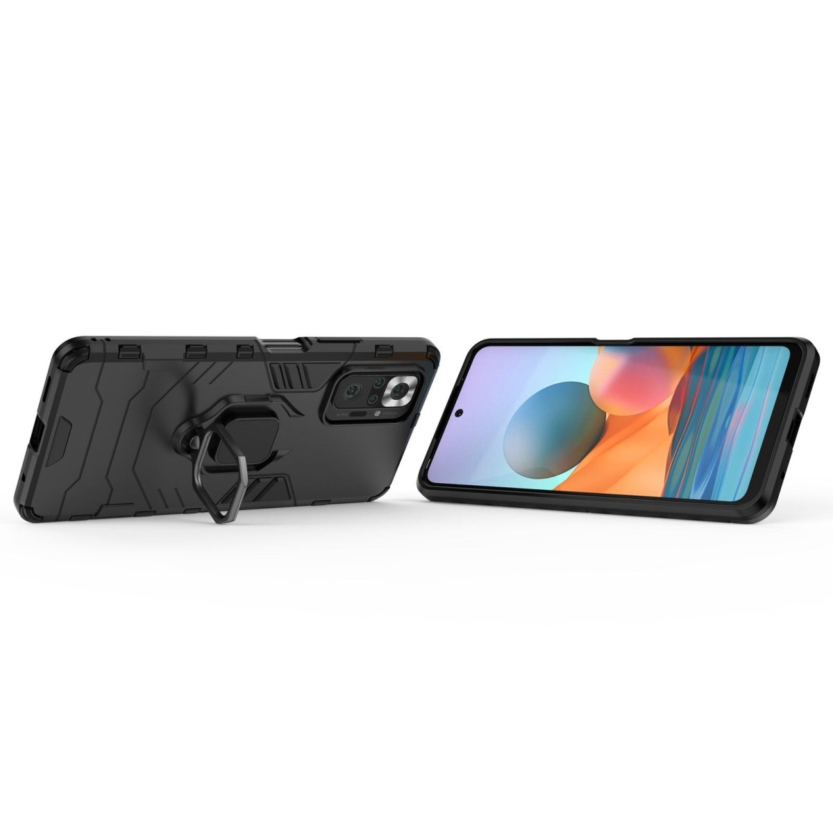 Funda Tough Armor con Anillo Giratorio Negra para Xiaomi Redmi Note 10 Pro