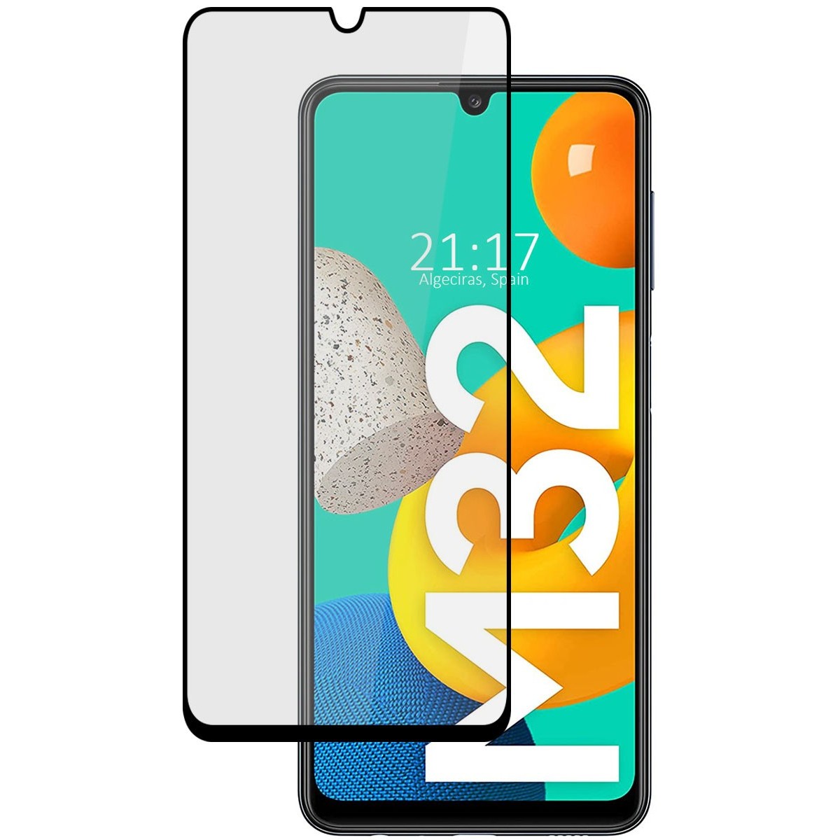 Protector Cristal Templado Completo 5D Full Glue Negro para Samsung Galaxy M32 Vidrio