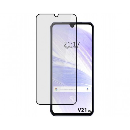 Protector Cristal Templado Completo 5D Full Glue Negro para Vivo V21 5G Vidrio