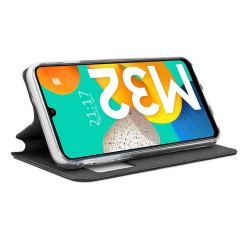 Funda Libro Soporte con Ventana para Samsung Galaxy M32 color Negra 2