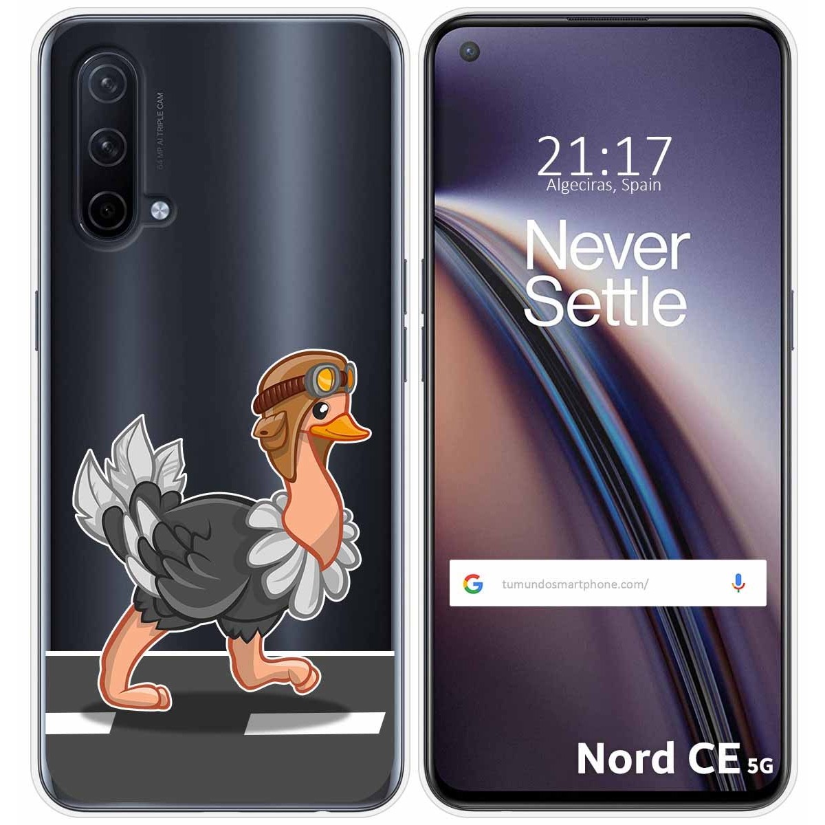 Funda Silicona Transparente para OnePlus Nord CE 5G diseño Avestruz Dibujos