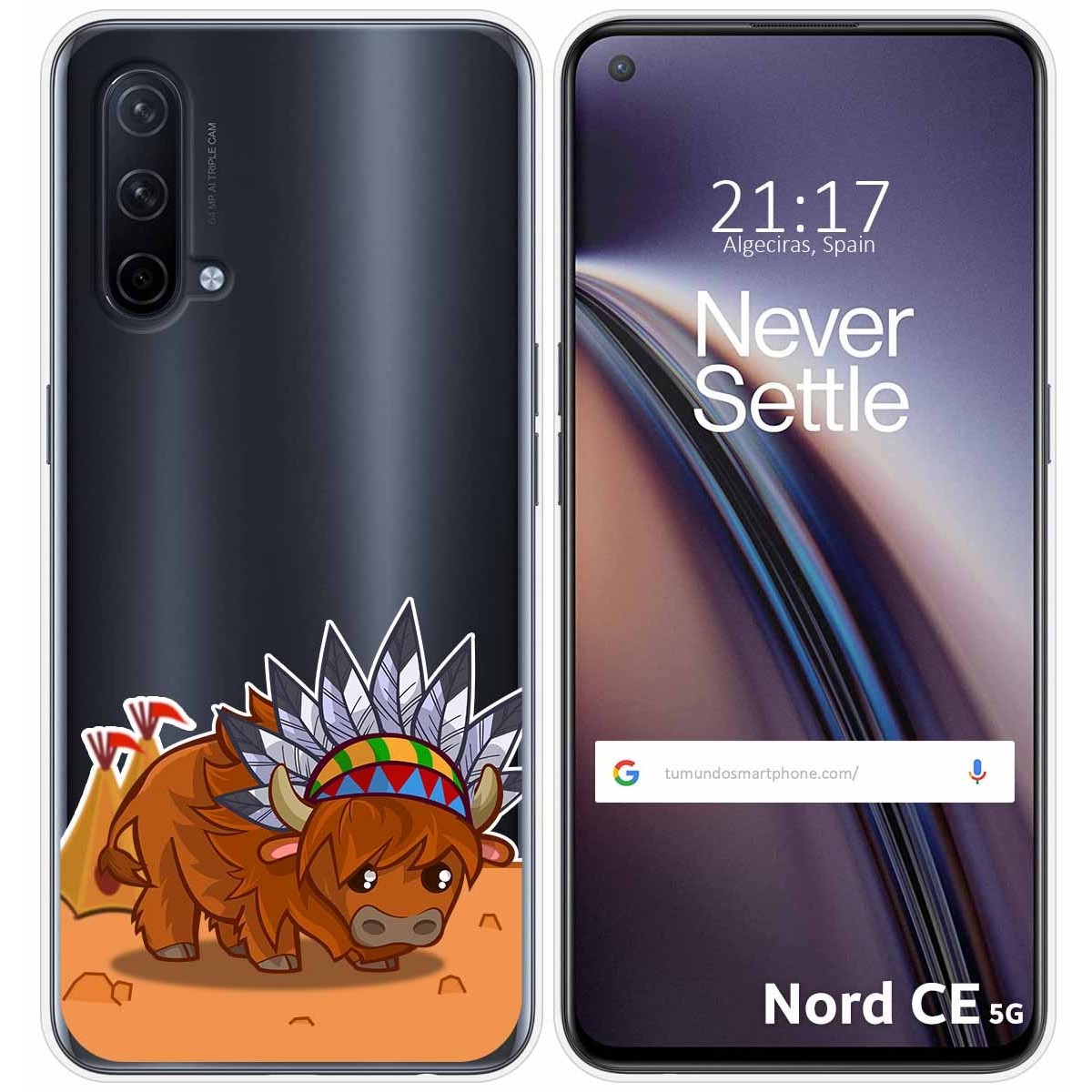 Funda Silicona Transparente para OnePlus Nord CE 5G diseño Bufalo Dibujos