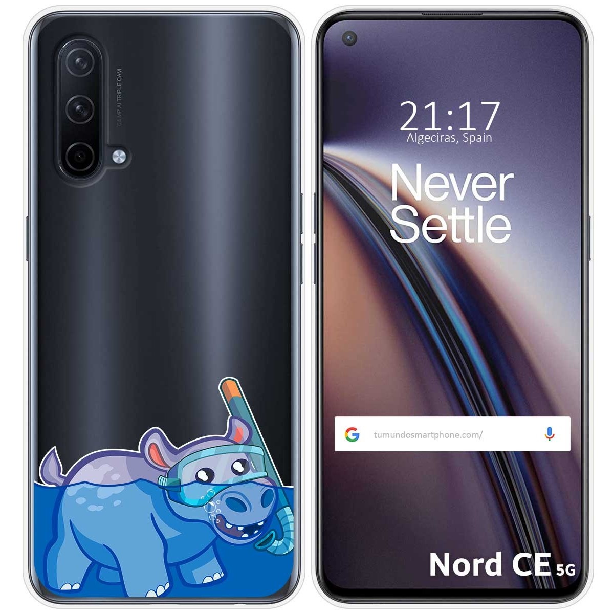 Funda Silicona Transparente para OnePlus Nord CE 5G diseño Hipo Dibujos