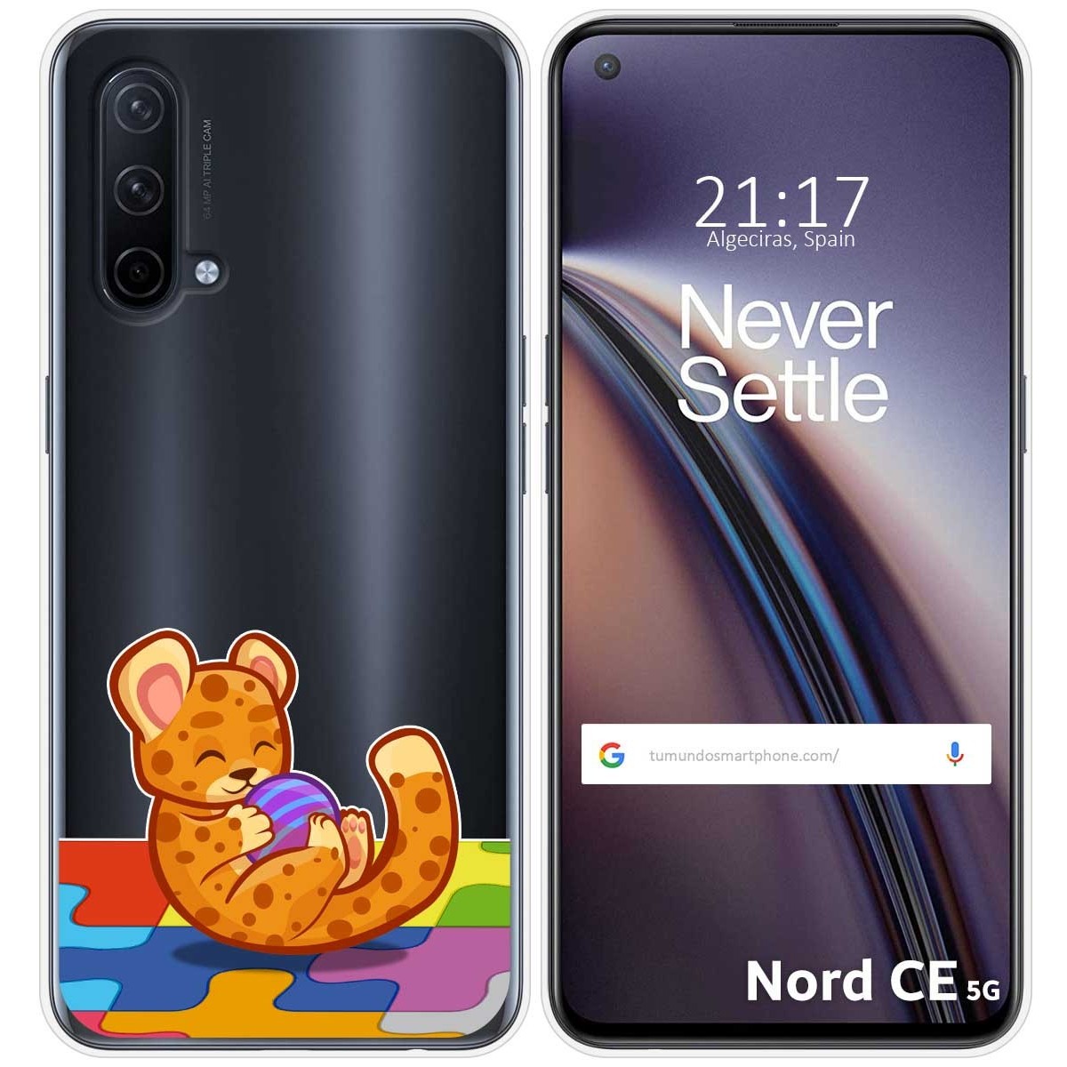 Funda Silicona Transparente para OnePlus Nord CE 5G diseño Leopardo Dibujos