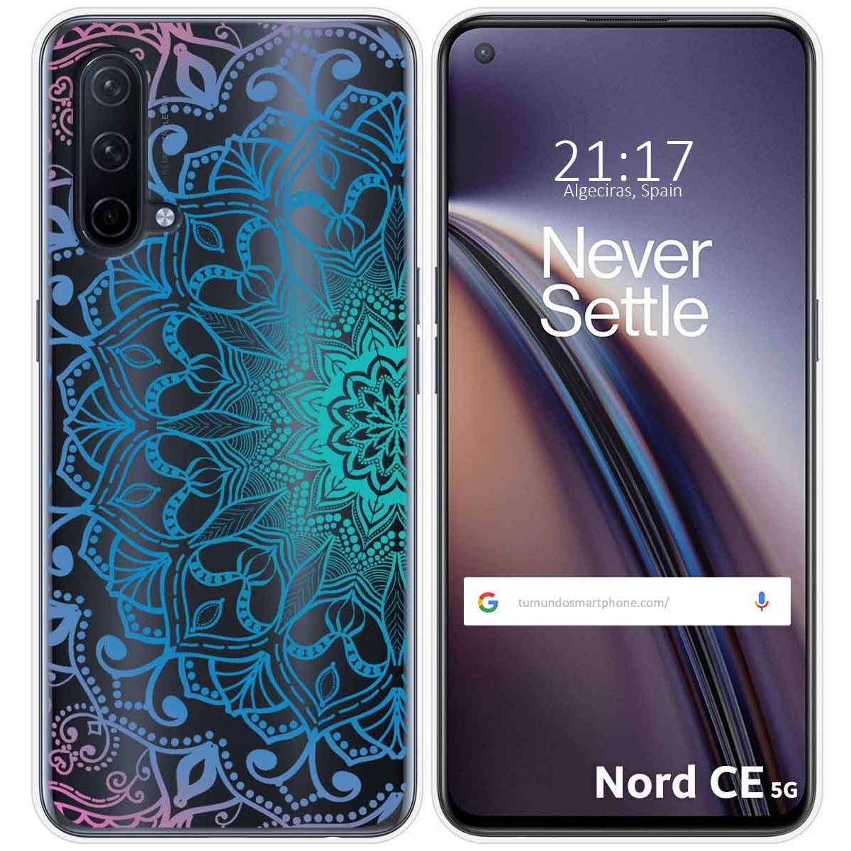 Funda Silicona Transparente para OnePlus Nord CE 5G diseño Mandala Dibujos