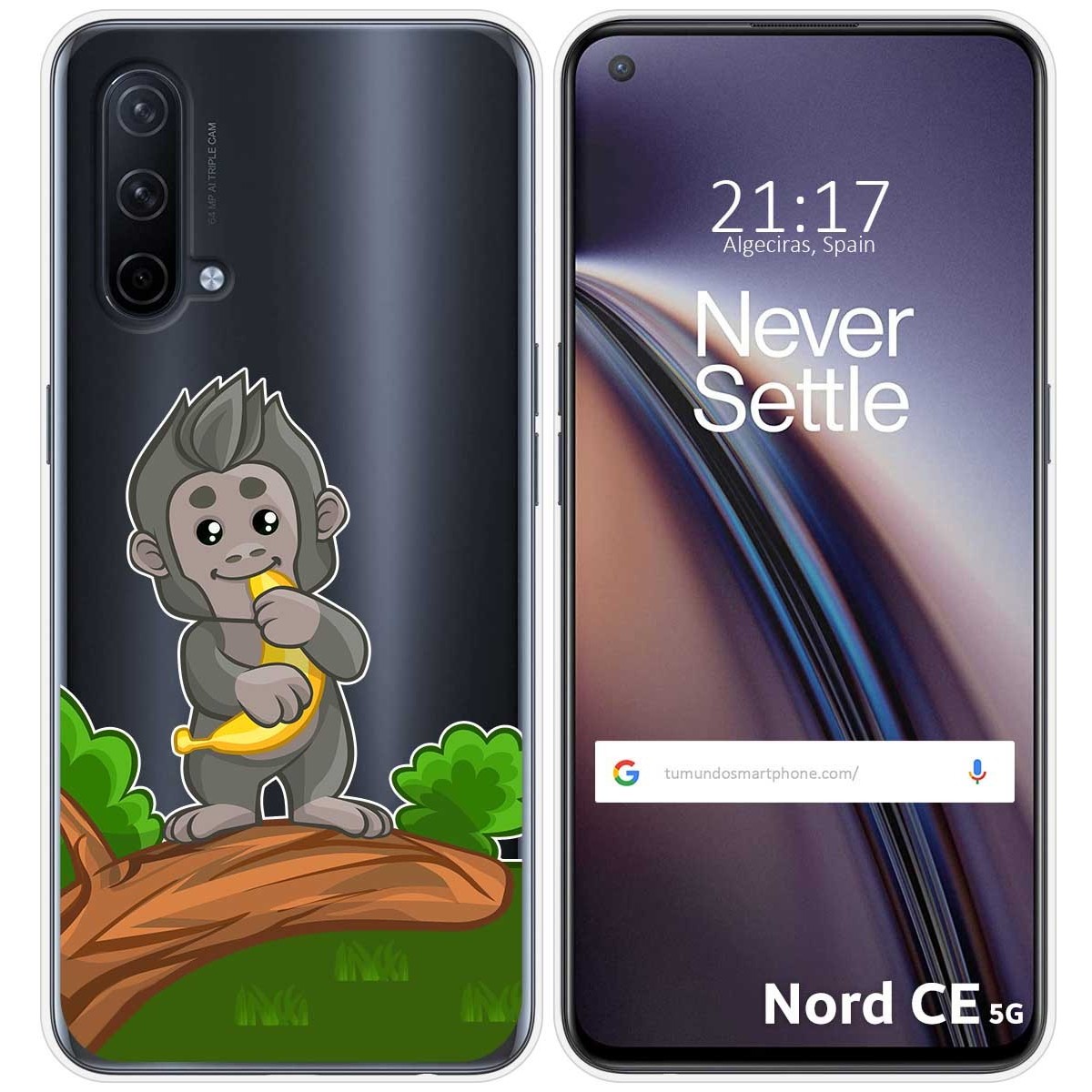 Funda Silicona Transparente para OnePlus Nord CE 5G diseño Mono Dibujos